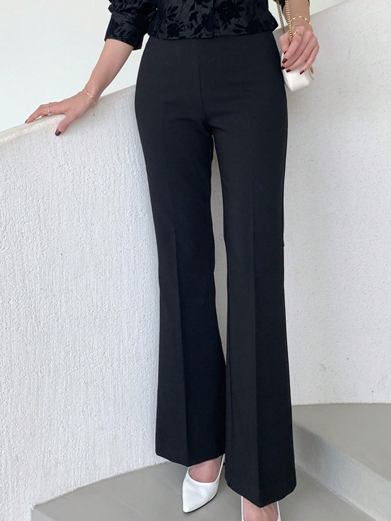 Flared Leg Casual Business Casual Women Pants
