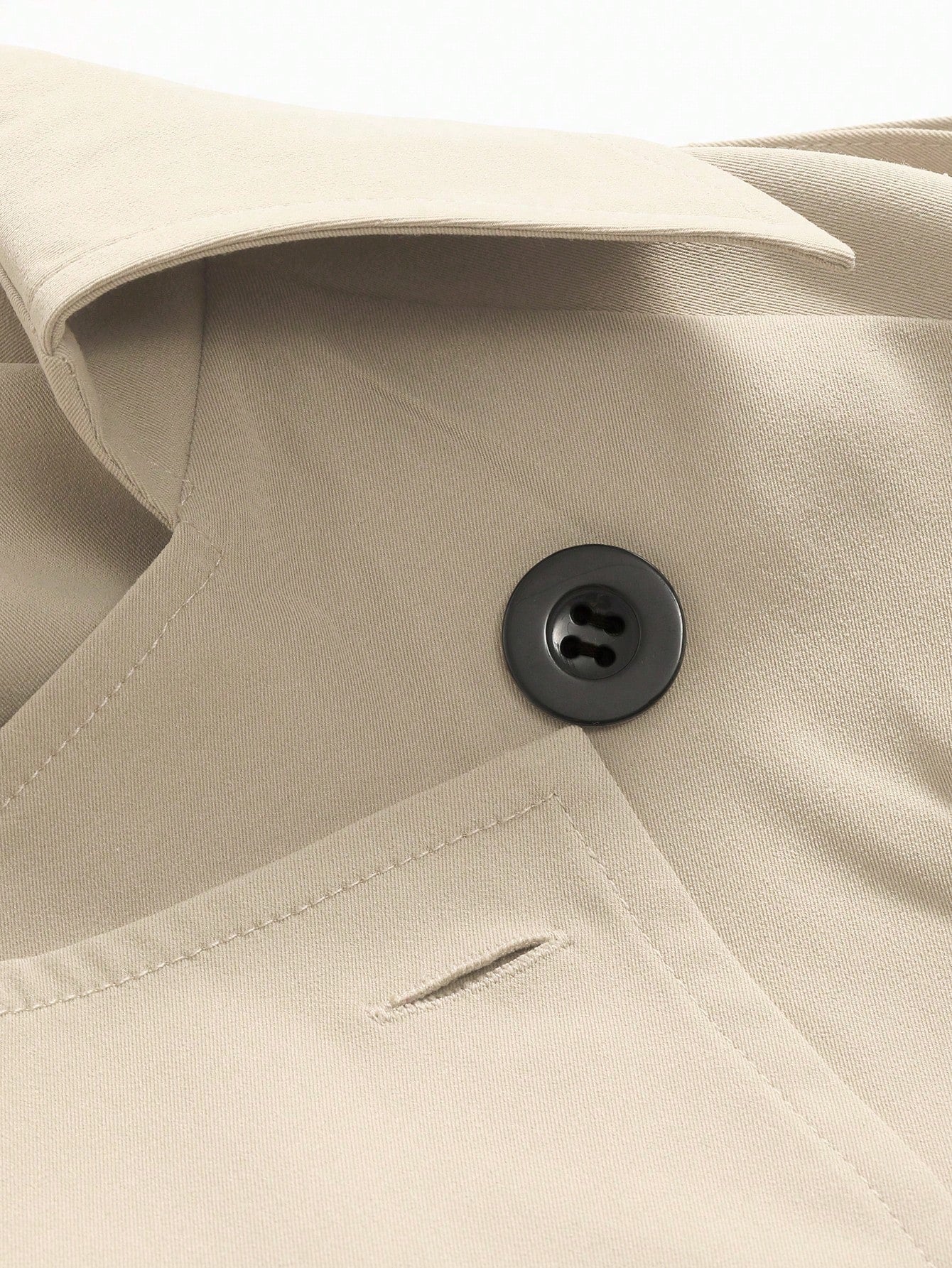 Ladies' Solid Color Simple Daily Trench Coat With Long Sleeves