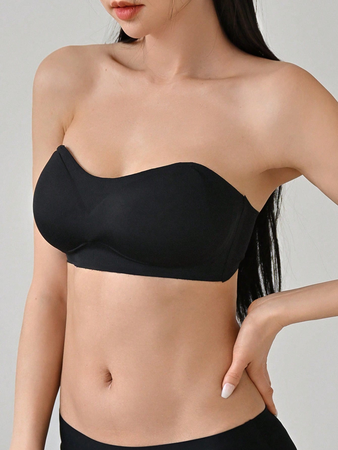 Removable Transparent Strap Bandeau Wireless Bra - Removable Padding