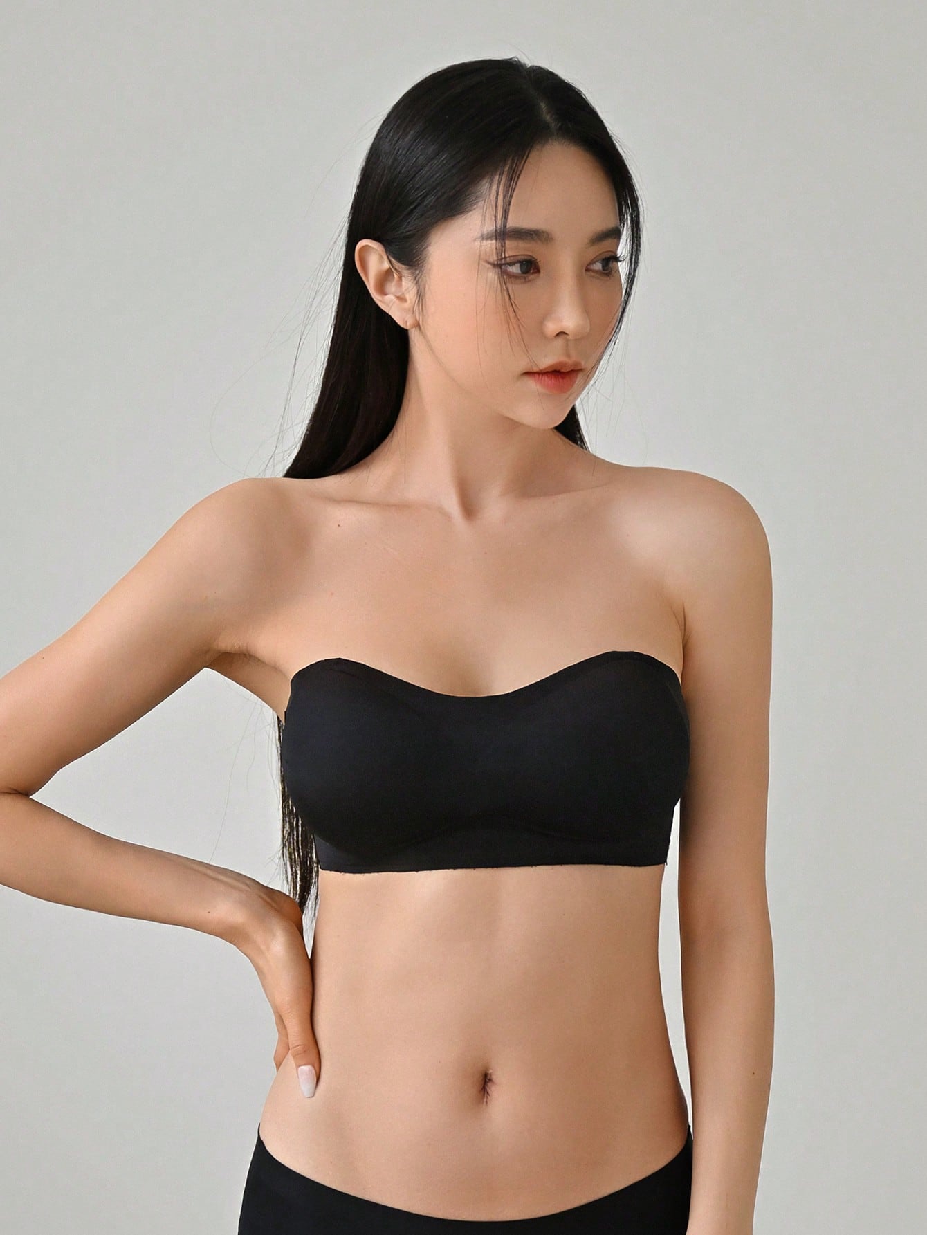 Removable Transparent Strap Bandeau Wireless Bra - Removable Padding