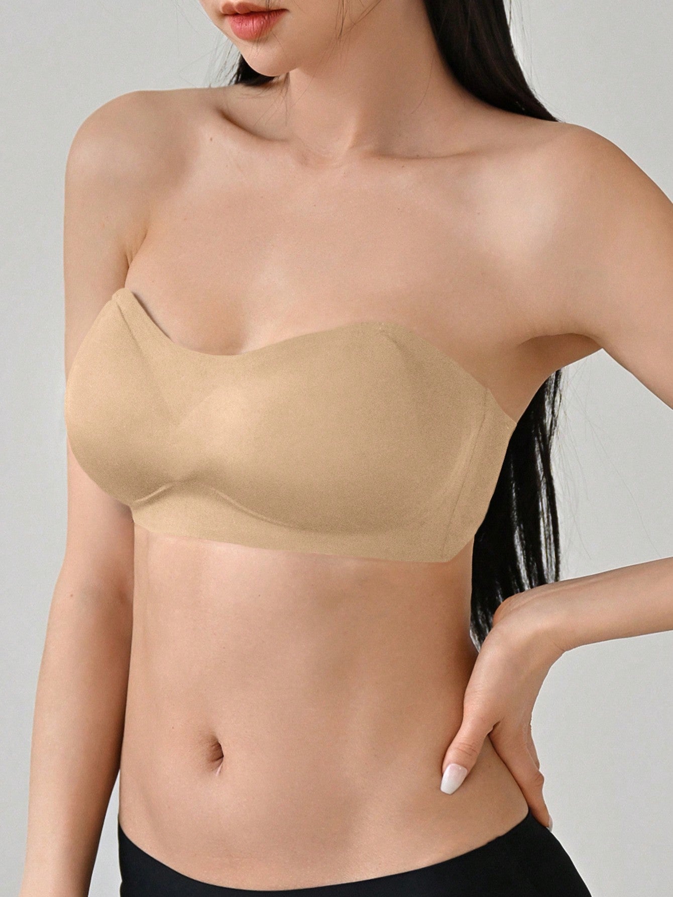 Removable Transparent Strap Strapless Wireless Bra - Removable Padding