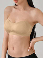 Removable Transparent Strap Strapless Wireless Bra - Removable Padding
