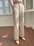 Shein DAZY Solid Color Casual Straight-Leg Trousers