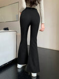 Shein DAZY Solid Color Flared Trousers