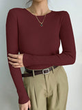 Shein DAZY Solid Ribbed Knit Sweater