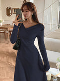 Shein DAZY V-Neck Long Sleeve Dress