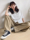 Shein DAZY Vertical Stripe Batwing Sleeve Shirt