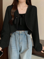 Women's Colorblock Lace-Up Long Sleeve Elegant Jacket Coat