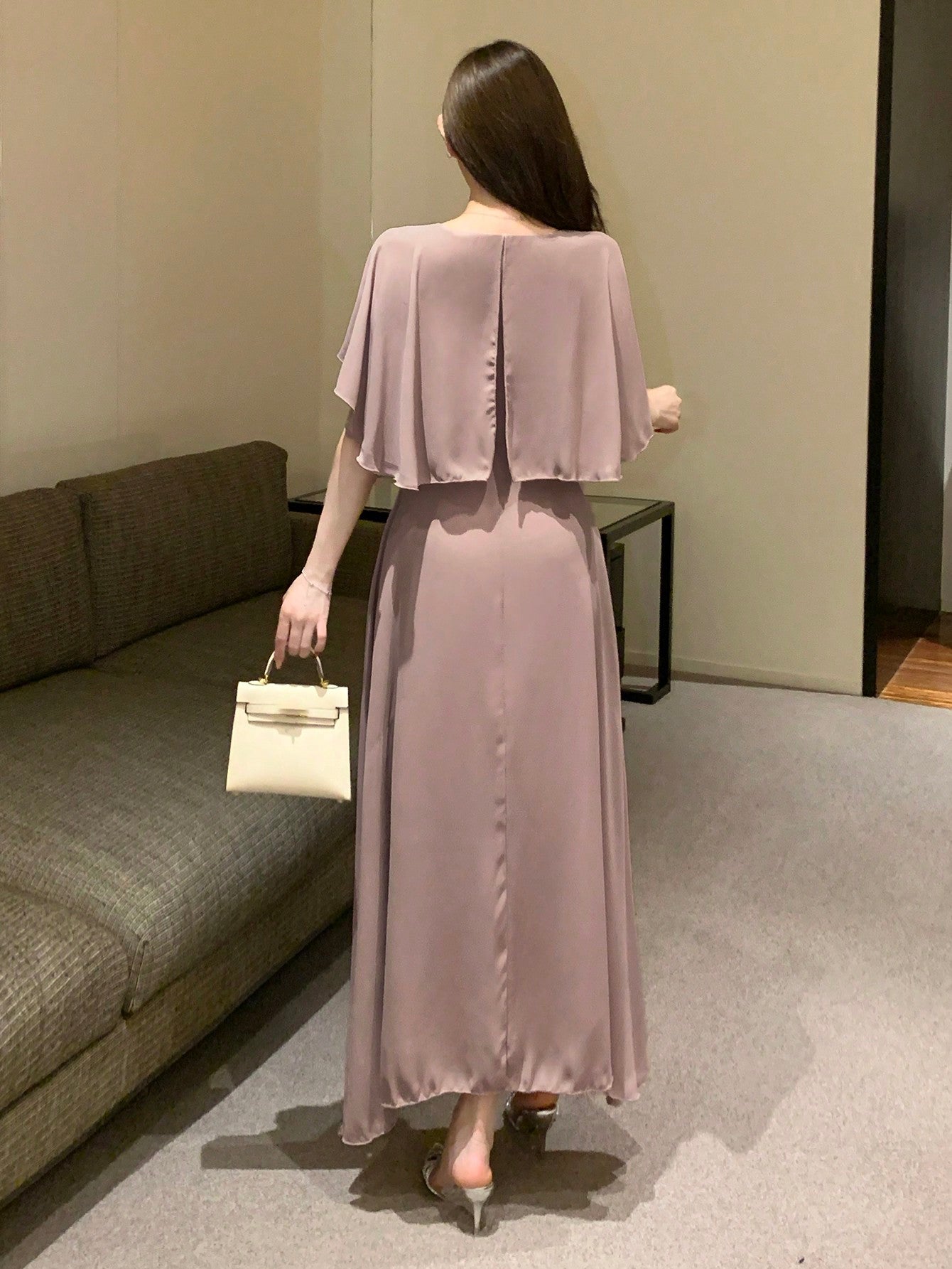 Shein DAZY Women's Elegant Solid Color Long Dress