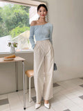 Shein DAZY Plicated Detail Wide Leg Pants