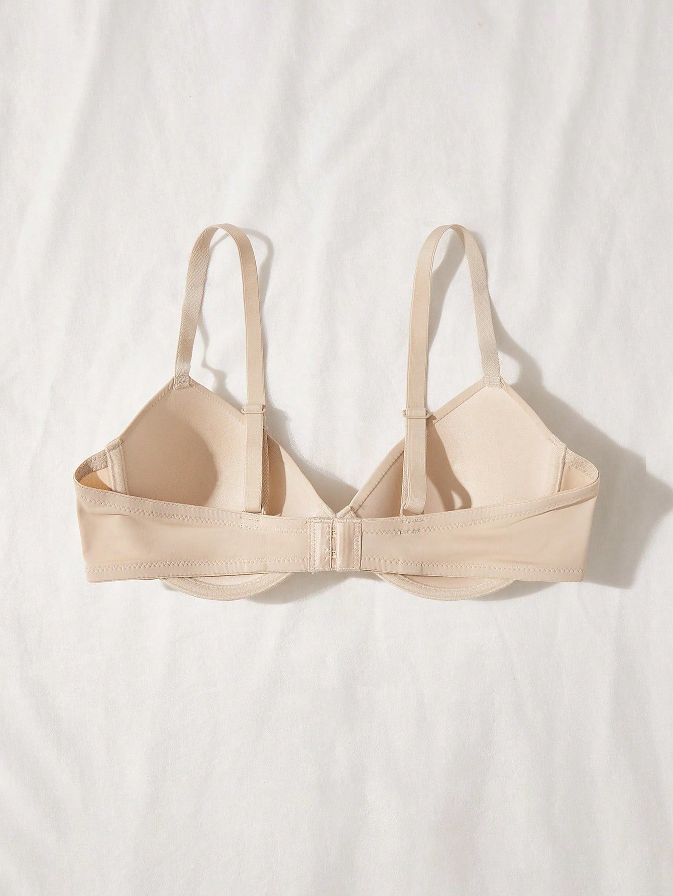 Women's Apricot Plain Backless Medium Stretch Everyday Bra For Comfort