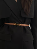 Shein Elegant Metal Buckle Skinny Belt