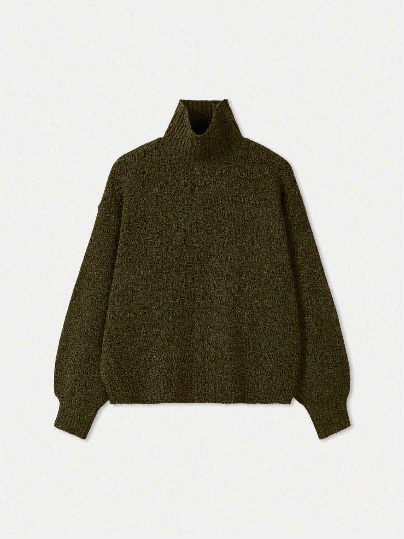 Solid Color High Neck Light Simple Commuting Style Sweater