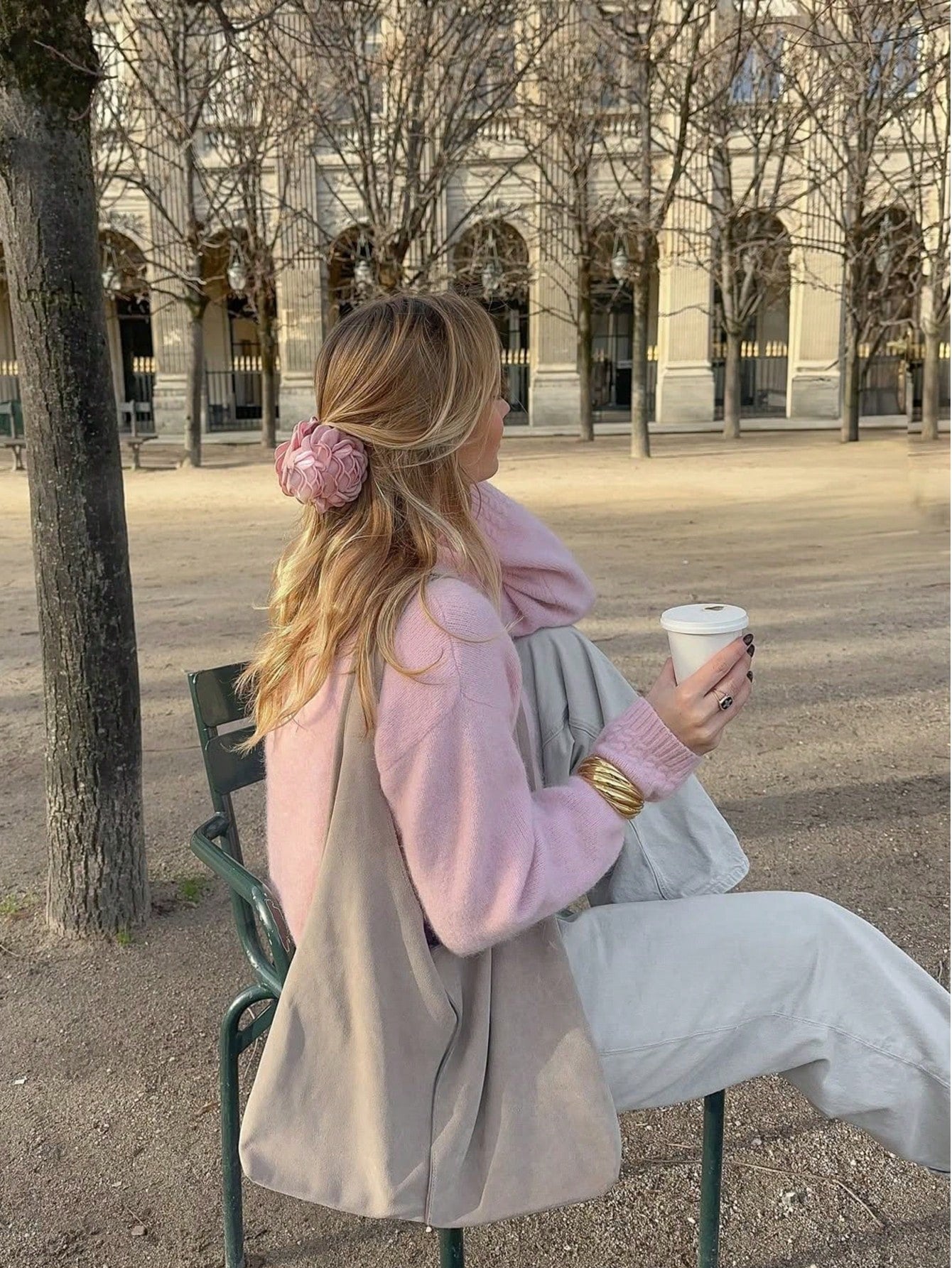 Shein FOR BEAUTY New Autumn And Winter Pink Round Neck Long Sleeved Knitted Pullover Top