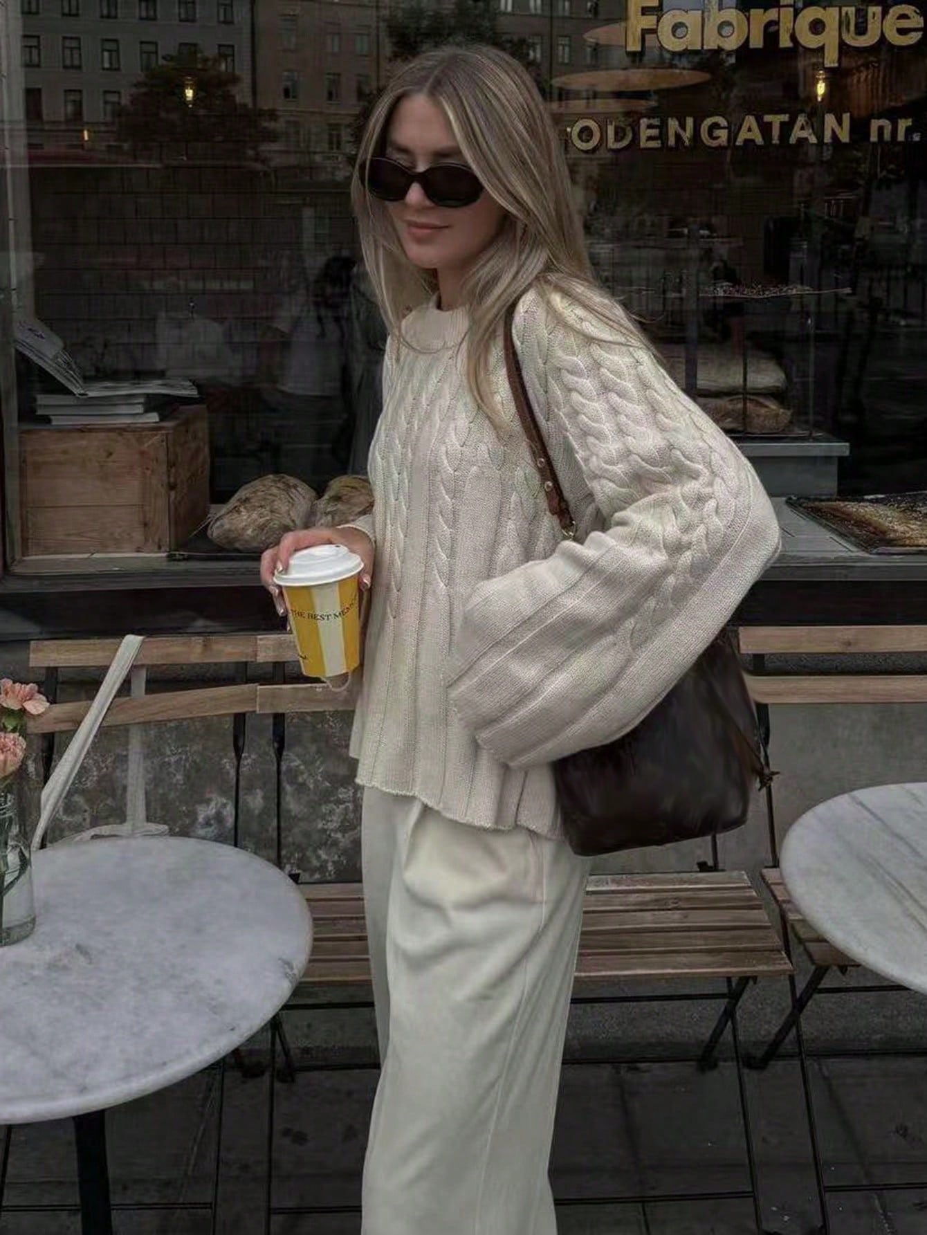 Shein FOR BEAUTY Spring/Autumn New Solid Color Round Neck Twisted Long-Sleeved Knit Sweater
