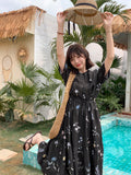 Shein FRIFUL Women's Floral Print Round Neck Short Sleeve Casual Dress