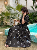 Shein FRIFUL Women's Floral Print Round Neck Short Sleeve Casual Dress