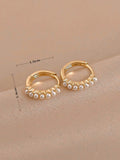 Shein Faux Pearl Decor Hoop Earrings