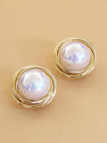 Shein Faux Pearl Decor Stud Earrings