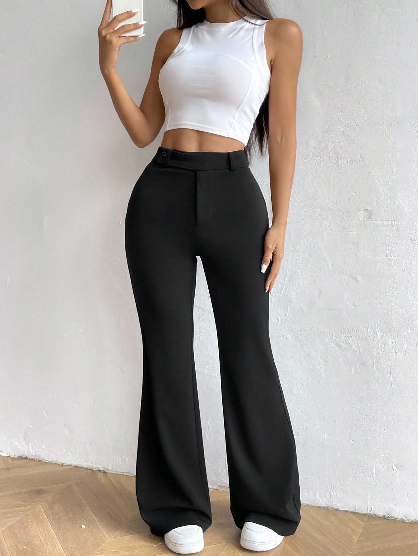 High Waist Flare Leg Pants Fall Cloth For Women