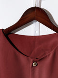 Shein Franclia 2pcs/Set Women Fashionable Round Neck Short Sleeve Buttoned Shirt & Casual Pants Suit