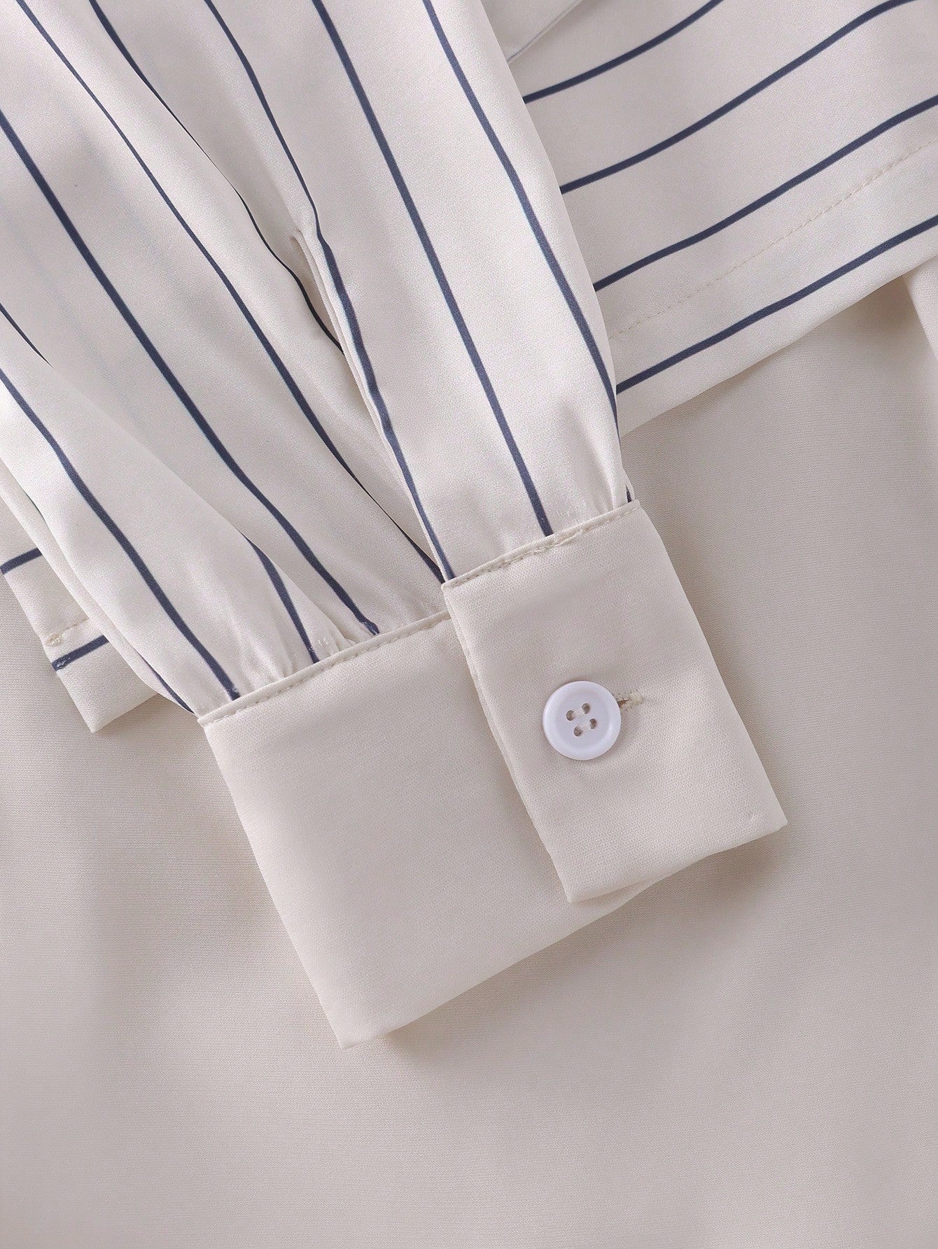 Shein Franclia Striped Long Sleeve Blouse With Tie Waist, Elegant 2 In 1 Long Dress For Commuting