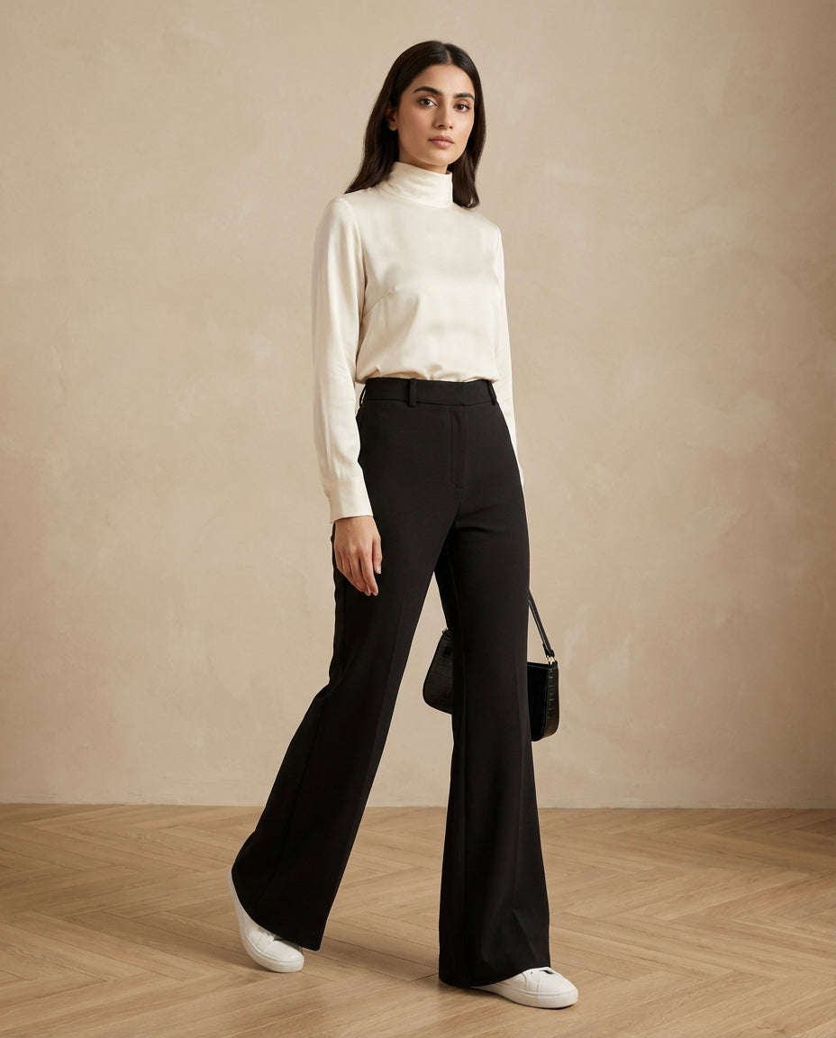 High Waist Flare Leg Pants Fall Cloth For Women