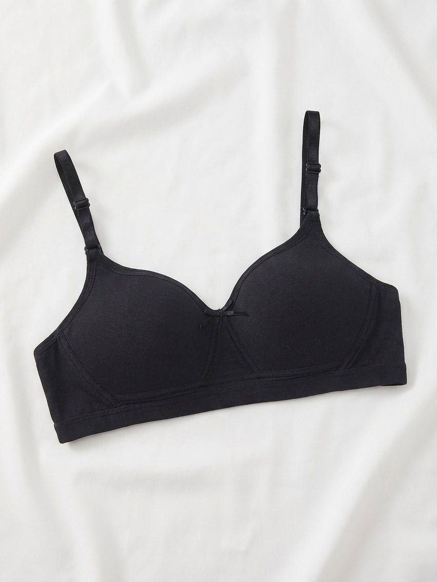 Comfortable Wireless Soft Cup Solid Bra