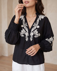 Blouse With Embroidered Decor