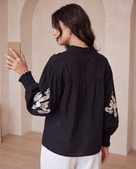 Blouse With Embroidered Decor