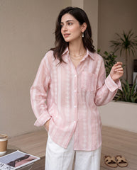 Casual Embroidered Jacquard Blouse