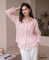 Casual Embroidered Jacquard Blouse