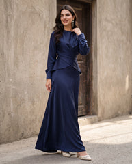 Elegant Satin Asymmetric Hem Satin Skirt