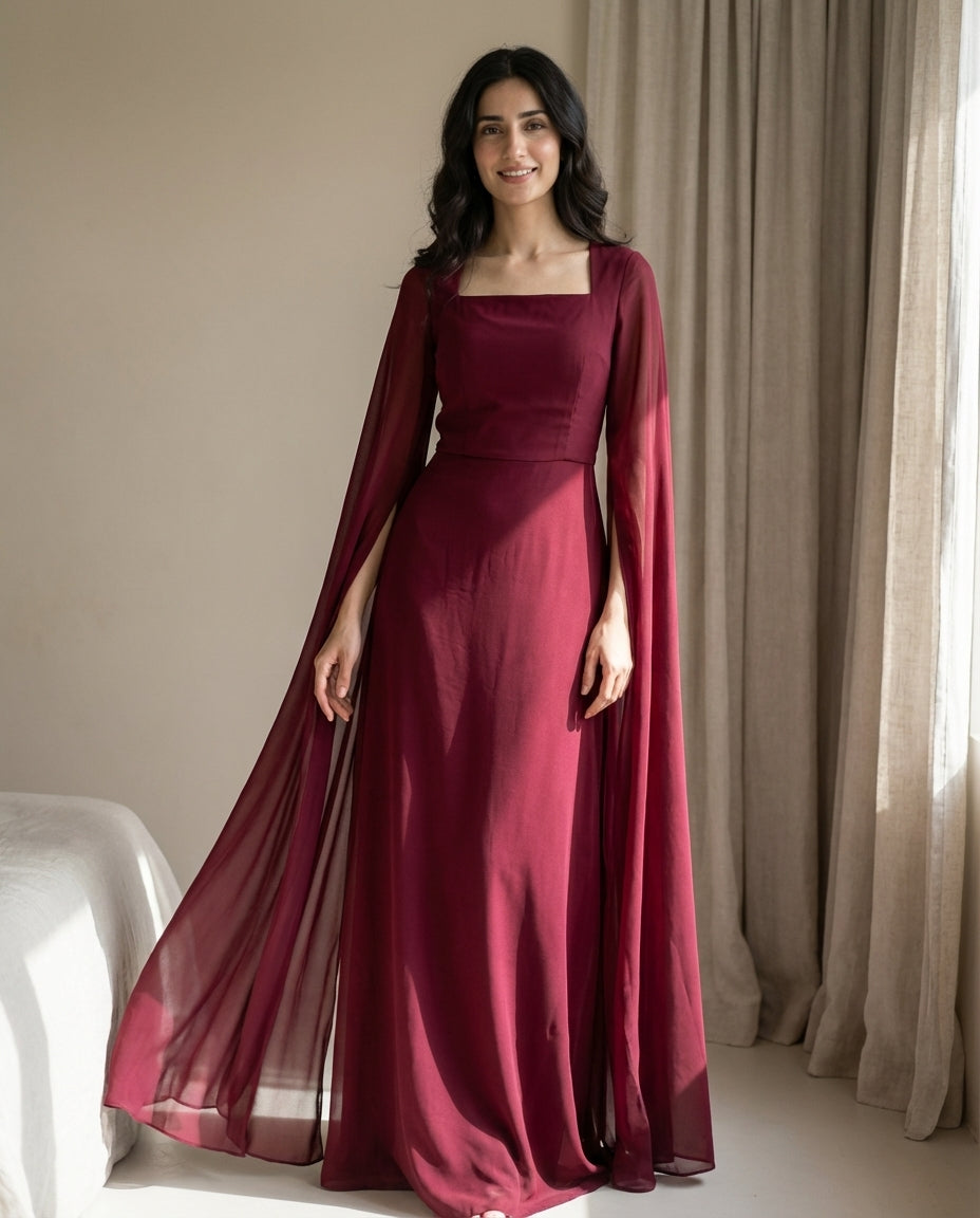 Cape Sleeve Palace Style Bodycon Dress – WearWest