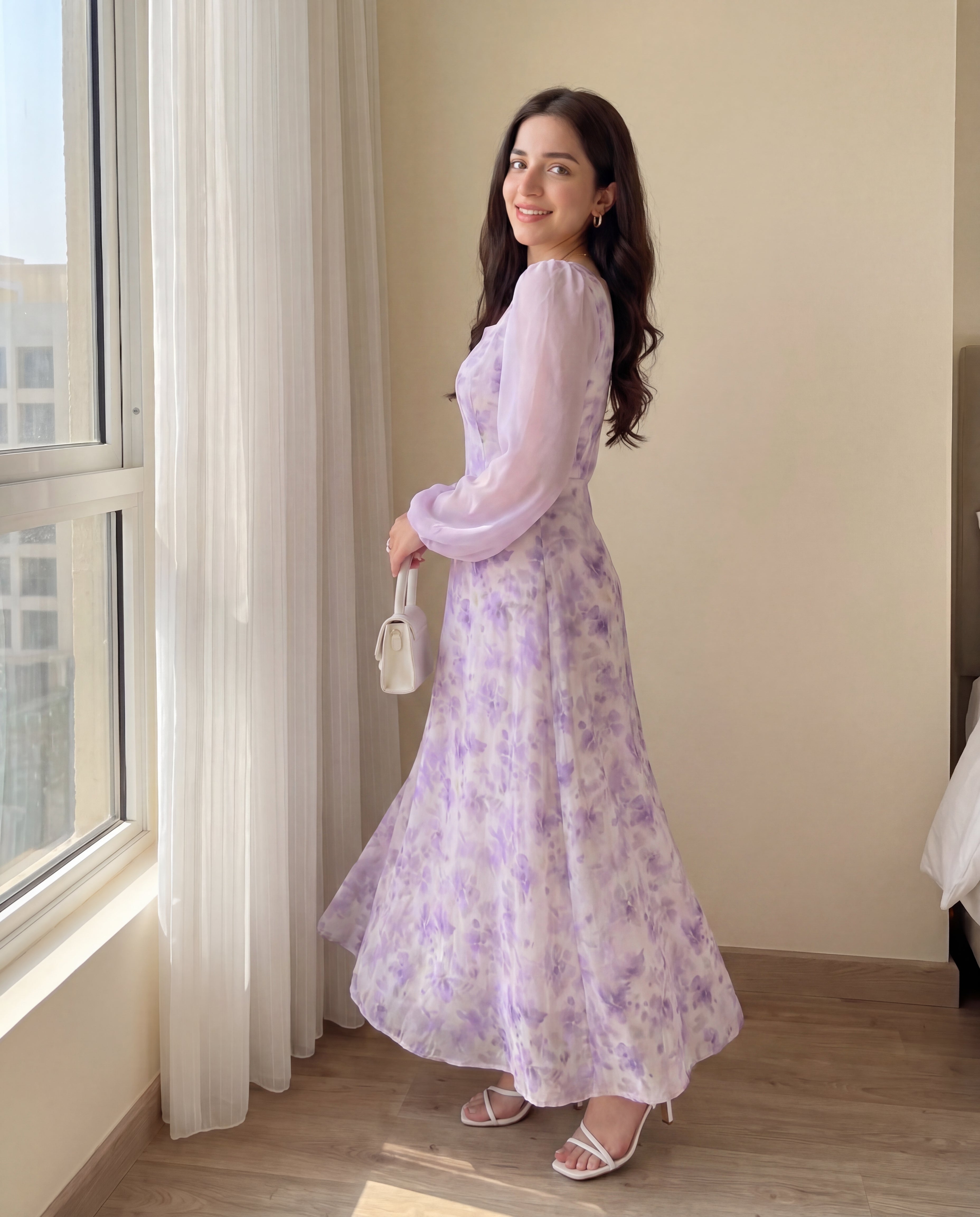 Printed Square Neck Summer Dress