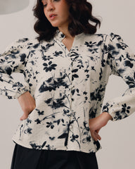 Midnight Bloom Printed Blouse