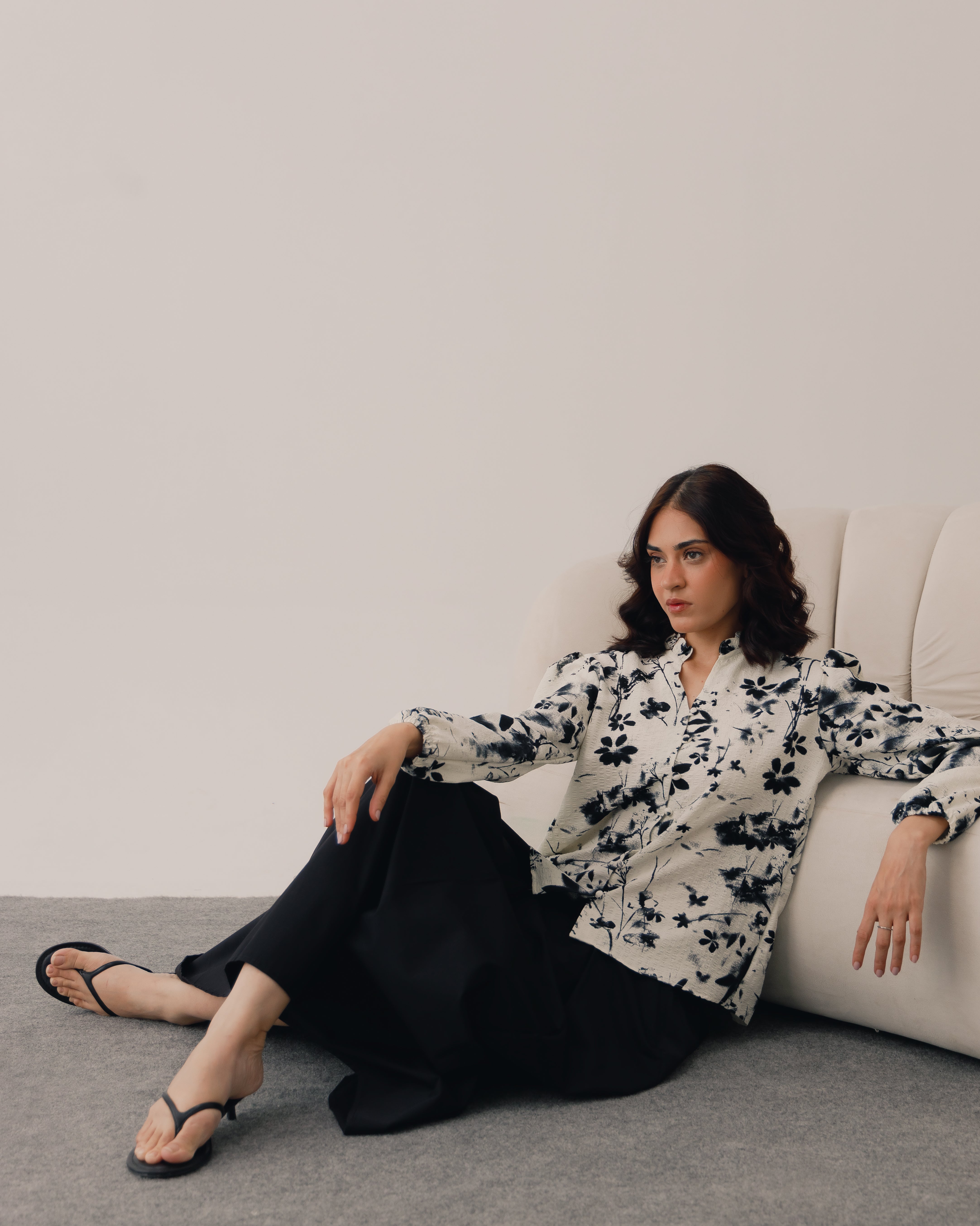 Midnight Bloom Printed Blouse