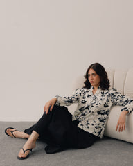 Midnight Bloom Printed Blouse