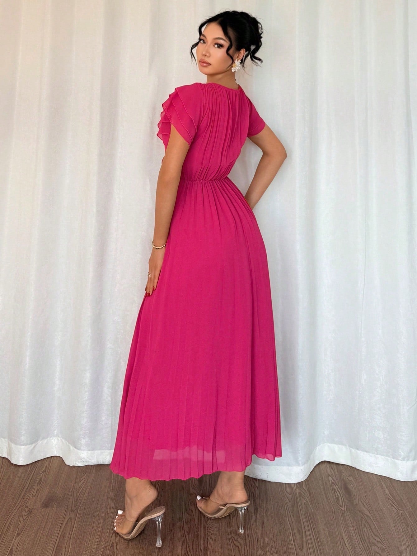 Shein Islaluna French Casual Gorgeous Romantic Belt Style Ladies Elegant Dress