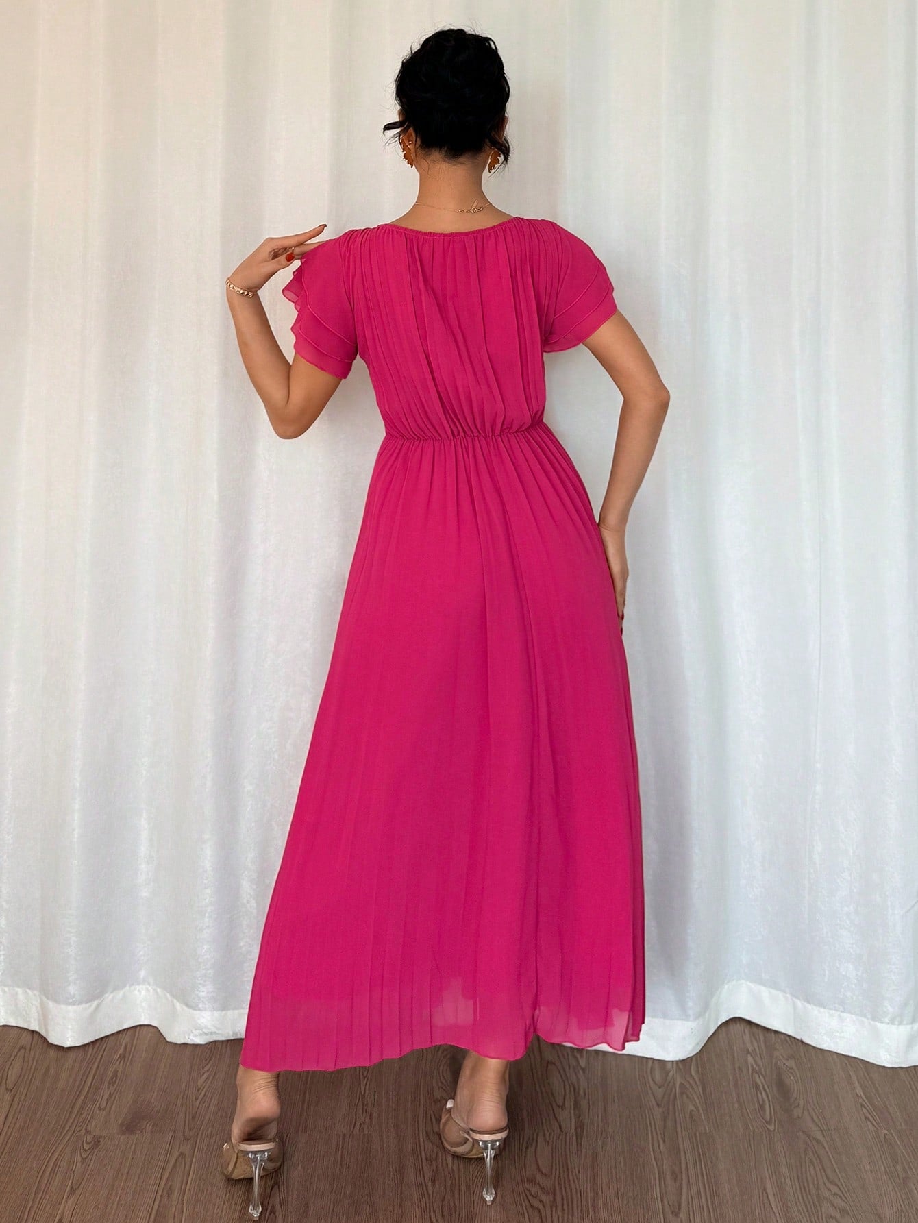 Shein Islaluna French Casual Gorgeous Romantic Belt Style Ladies Elegant Dress