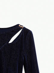 Shein MOTF PREMIUM GLITTER CUTOUT TOP
