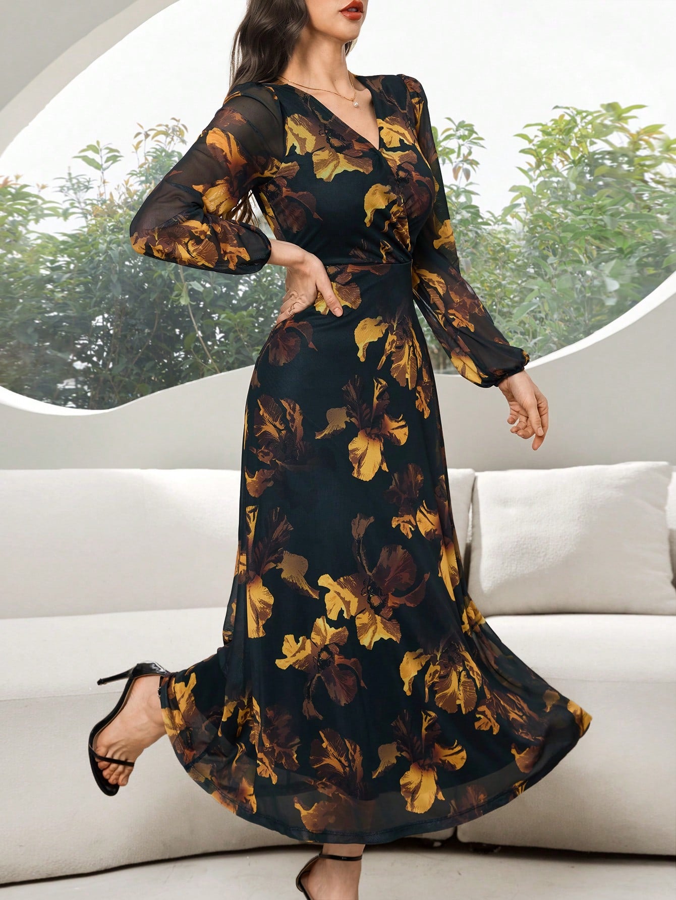Shein Modelyn Women Long Dress, Minimalist Style, Casual Everyday Wear