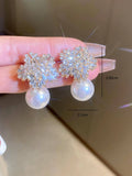 Shein Rhinestone & Faux Pearl Decor Stud Earrings