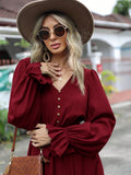 SHEIN Clasi Flounce Sleeve Ruffle Hem Belted Dress