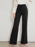 SHEIN Clasi Solid High Waist Wide Leg Pants Bootcut Wide Leg Pants Dress Pants