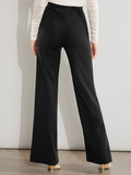 SHEIN Clasi Solid High Waist Wide Leg Pants Bootcut Wide Leg Pants Dress Pants