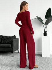 SHEIN 2 pc EZwear Christmas Red Women Bodysuit Set