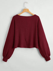 SHEIN Essnce Drop Shoulder Ribbed Knit Tee