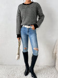 SHEIN Essnce Round Neck Wave Texture Knitted Sweater