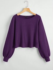 SHEIN Essnce Simple Solid Color Crew Neck Long Sleeve Sweatshirt, Casual Everyday Wear